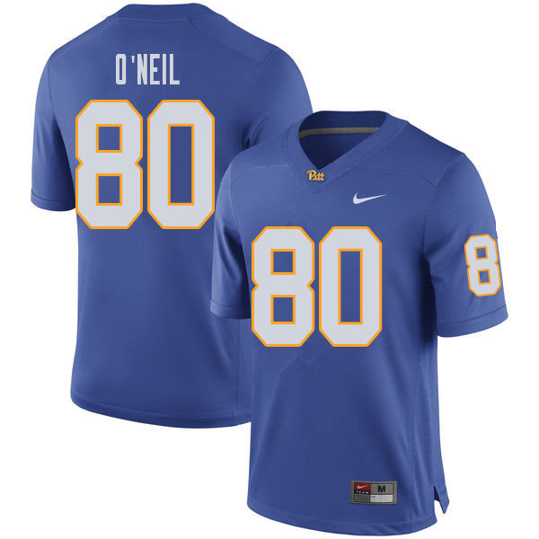 Men #80 Cameron O'Neil Pittsburgh Panthers College Football Jerseys Sale-Royal